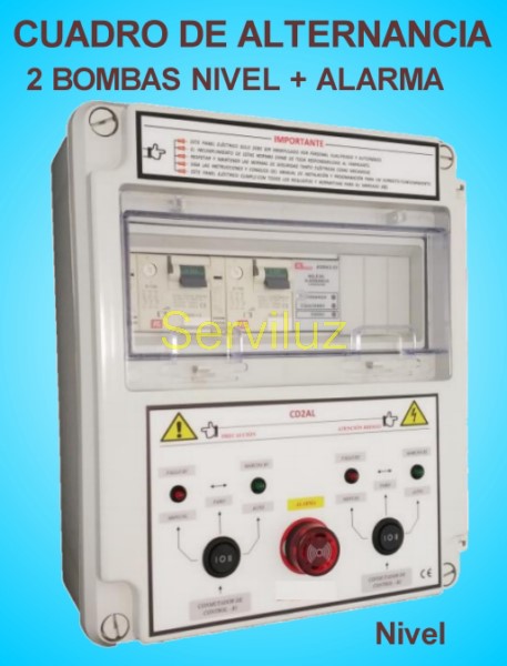 Cuadro de Alternancia Proteccion 2 Bombas y Alarma 380V 0.75-1 HP CSD2AL-403